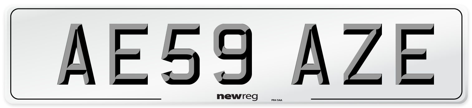 AE59 AZE Number Plate from New Reg